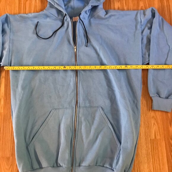 Blue 5XL Full Zip Hoodie Mens 5XL Blue Athleticwear Hooded Sweatshirt New - Picture 4 of 5